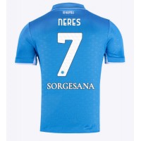 Billiga SSC Napoli David Neres #7 Hemma fotbollskläder 2024-25 Kortärmad